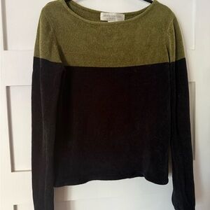 vintage Y2K Jones New York Olive and Black Knit Top